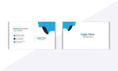 Modern And Clean Corporate Business Card Design Template With Vector Shape And Colorful Background