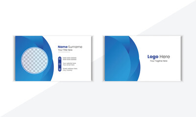 Modern And Clean Corporate Business Card Design Template With Vector Shape And Colorful Background