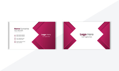Modern And Clean Corporate Business Card Design Template With Vector Shape And Colorful Background