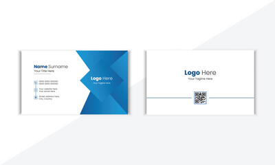 Modern And Clean Corporate Business Card Design Template With Vector Shape And Colorful Background