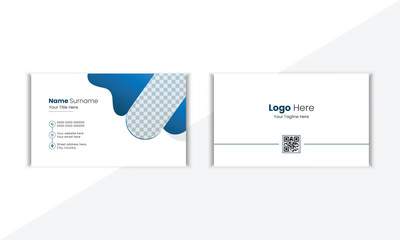 Modern And Clean Corporate Business Card Design Template With Vector Shape And Colorful Background