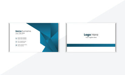 Modern And Clean Corporate Business Card Design Template With Vector Shape And Colorful Background