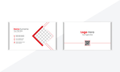 Modern And Clean Corporate Business Card Design Template With Vector Shape And Colorful Background