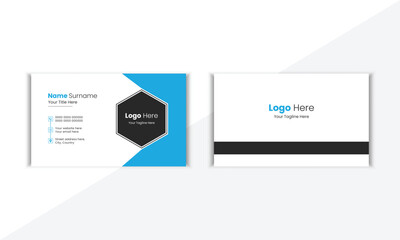 Modern And Clean Corporate Business Card Design Template With Vector Shape And Colorful Background