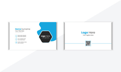Modern And Clean Corporate Business Card Design Template With Vector Shape And Colorful Background