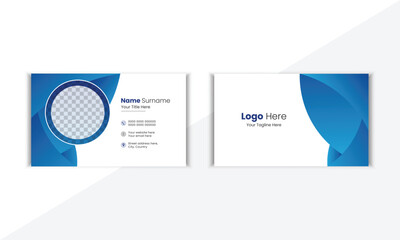 Modern And Clean Corporate Business Card Design Template With Vector Shape And Colorful Background