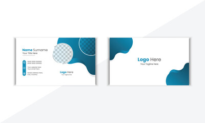 Modern And Clean Corporate Business Card Design Template With Vector Shape And Colorful Background