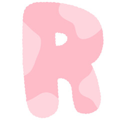 pink letters wavy line decoration