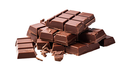 Fototapeta premium Chocolate on a transparent background in seclusion.