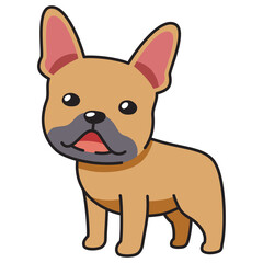 Cartoon character cute french bulldog for design.
