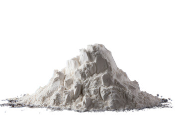 A pile of flour separated on a transparent background.