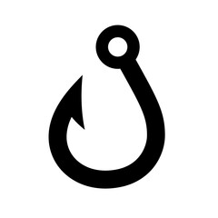 釣り針のアイコンのイラスト_シルエット