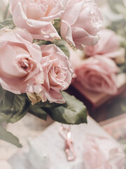 Beautiful pink roses flower With blured background. Selective focus