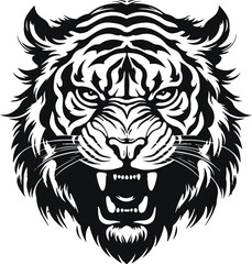 Naklejka na ściany i meble Tiger SVG, Tiger Face SVG, Tiger Mascot SVG, Tiger Head svg, Tiger Eyes svg, Tiger Baseball svg, Tiger Volleyball svg, Tiger Clip Art svg
