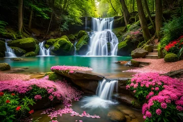 Foto op Plexiglas Bosrivier waterfall in the forest