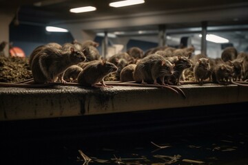 Large number of rats infesting metro causing a plague-like situation. Generative AI