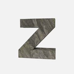 Stone Font 3D Render Of Letter Z