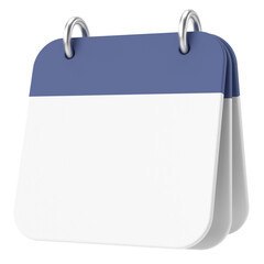 Empty calendar. 3D calendar. 3D illustration.