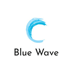 Blue wave abstract logo design creative