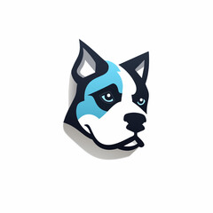 Vector of a black and white dog with blue eyes