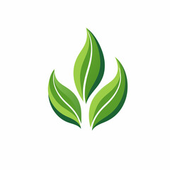 Vector of a green leaf logo on a white background