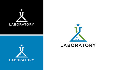 Lab Logo Geometric tube Chemical Research Logo Template Vector