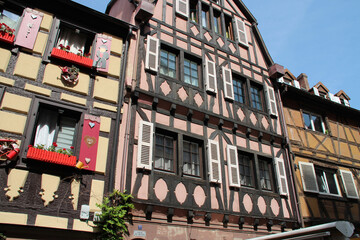 Naklejka premium half-timbered houses in colmar in alsace (france)
