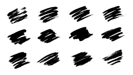 Pencil brush strokes elements set