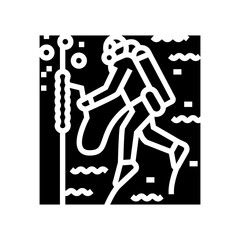 underwater welding ship glyph icon vector. underwater welding ship sign. isolated symbol illustration
