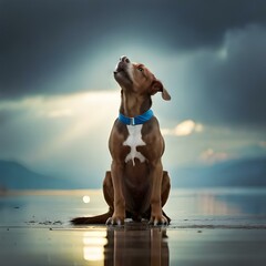 dog on the beach with Generative AI