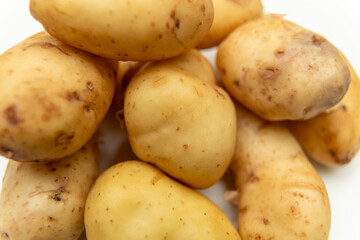 potatoes on a white background