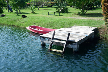 Dock for rowing boats in the park.