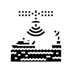 Fototapeta na wymiar marine satellite communication glyph icon vector. marine satellite communication sign. isolated symbol illustration