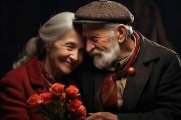 happy elderly couple - love and happiness