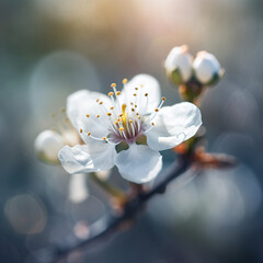 A close-up of a vanilla flower on a tree branch Generative Ai