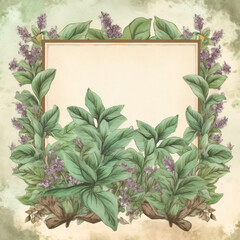 A decorative frame with intricate floral and leaf motifs Generative Ai