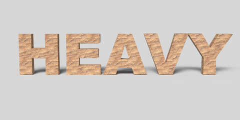 Stone Font 3D Render Of HEAVY