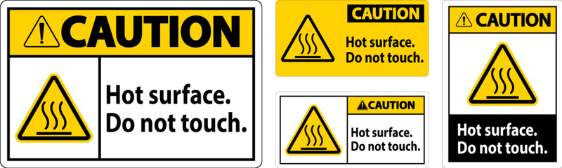 Caution Safety Label Hot Surface, Do Not Touch