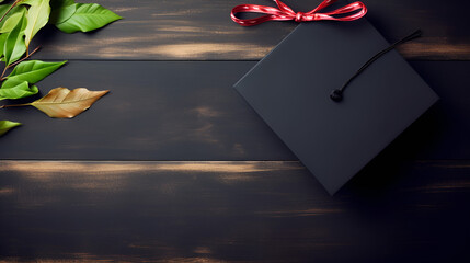 Black chalkboard with copy space for greeting card, graduation.