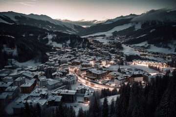Davos congress in Swiss Alps. Generative AI
