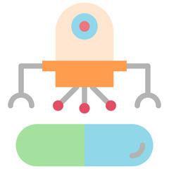 nano medicine flat style icons