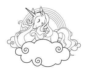 beautiful unicorn color page, suitable for children in kindergarten or older, perfect for learning the basics of how to color your child or student