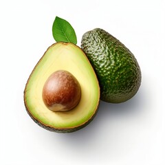 Vibrant Avocado: Green Elegance on a Clean White Background