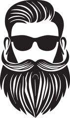 Beard face vector silhouette