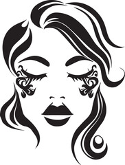 Women face vector tattoo design illustration