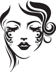 Women face vector tattoo design illustration