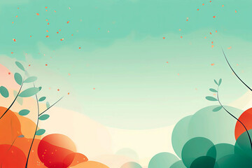 Generative AI Vector illustration of abstract creative background in minimal trendy style with copy space for text in spring tints.