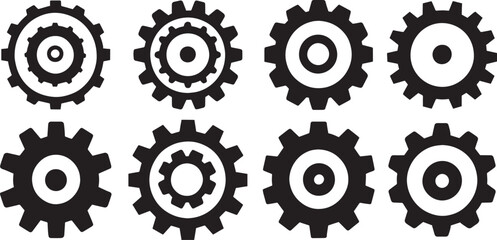 Gear icon vector silhouette