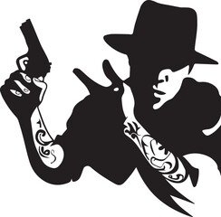 Gangster vector tattoo design illustration
