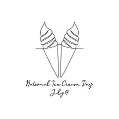 line art of national ice cream day good for national ice cream day celebrate. line art. illustration.